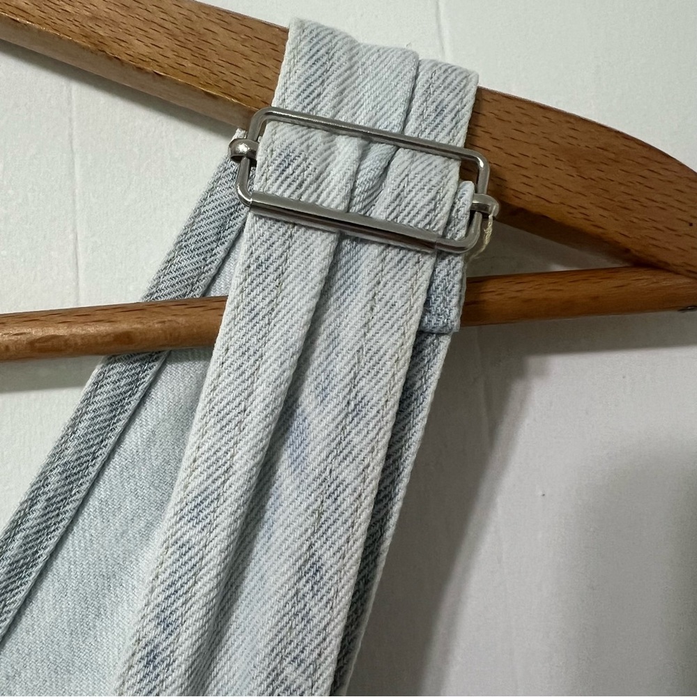 & Denim Denim Cut Off Overalls Shorts Light Wash Boho Coastal Cowgirl Size S - Picture 5 of 12